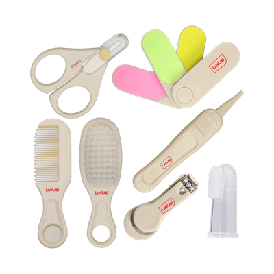 LuvLap 7in1,Portable Baby Grooming Kit for new born baby,(White)