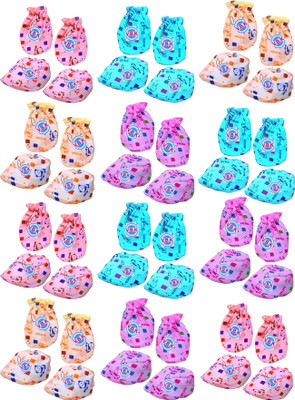V.B.K Baby Mittens and Booties Set, Pack Of 12, 0 to 6 Month, Hosiery Fabric(Multicolor)