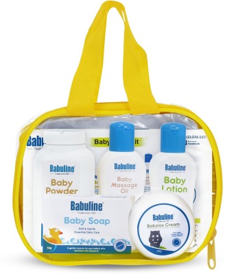 Babuline Baby Care Kit | Baby Soap Powder, Baby Lotion, Baby Massage Oil & Babziox Cream(White)