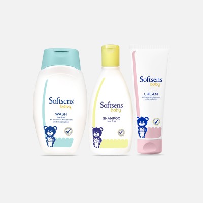 Softsens Baby Cleanse & Nourish Skincare Trio(Baby Wash, Shampoo & Cream)