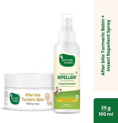 Mother Sparsh Natural Insect Repellent for Babies 100 ml + After Bite Turmeric Balm 25 gm(White)