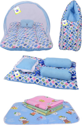 Kwitchy New Born Baby Daily Essentail Bedding Combo Pack(0-6 Months)(Blue)