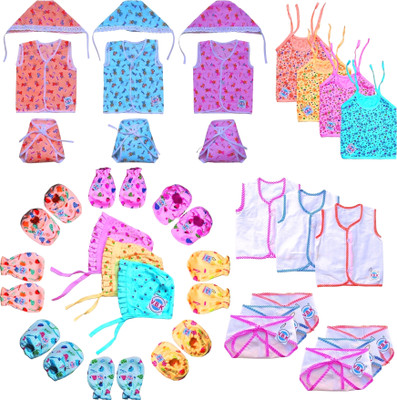 V.B.K Baby Boy and Baby Girl Clothes Set Combo, 0 to 6 Months, Hosiery(Multicolor)
