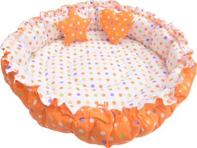 Toddylon Cotton Baby Bed Sized Bedding Set(Orange, 1 Baby Bed)