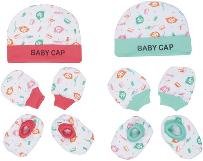 MEEOWMEE BABY CAPS Booties Mittens Set/Newborn cap set/newborn bootie set(Multicolor)