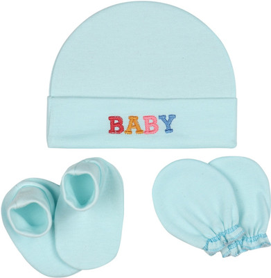 MEEOWMEE Combo Supersoft Booties, Mitten And Cap Set new born baby boy and baby girl(Blue)