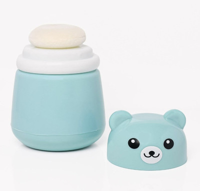 Magic Pebbles Portable Baby Powder Puff with Box Holder Container for Newborn & Kids(Blue)