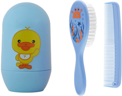The Cheeky Kidzz Baby 4 In 1 Grooming Nail kit With Soft Bristles Hair Comb and Brush(Blue)