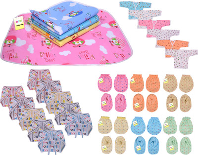 Kwitchy New Born Baby Care Essential Bedding Set Combo standard Crib(Fabric, Multicolor)