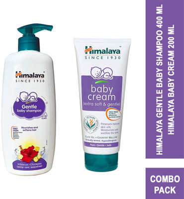 HIMALAYA GENTLE BABY SHAMPOO 400ml+BABY CREAM 200ml Bundle pack(White)