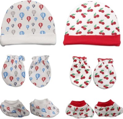 MEEOWMEE Newborn Baby super soft Mitten Sets Cap and Booties//Newborn Gloves Set(Multicolor)