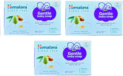 HIMALAYA GENTLE BABY SOAP 3 PC EACH OF 75 GM(White)
