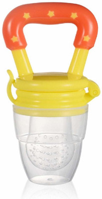 K3NTERPRISES Silicone Food and Fruit Nibbler/Feeder with Extra Silicone Mesh (Yellow) Teether and Feeder(Yellow)