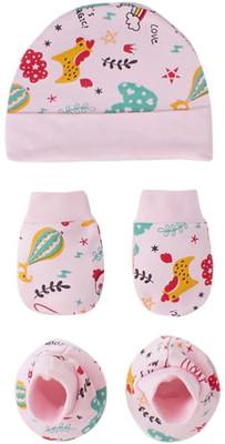 MEEOWMEE Supersoft Cap and booty,Mitten set for babies(Pink)