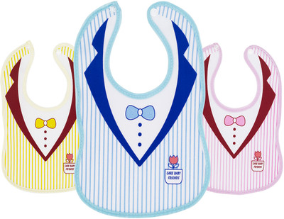 The Cheeky Kidzz Baby Pack Of 3 Premium Feeding Aprons Bibs Cute Attractive Designs With Snap Set(2)