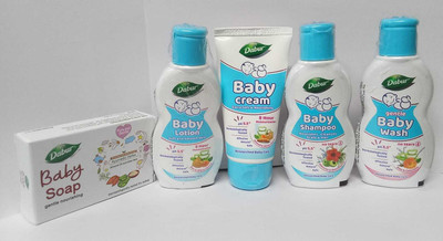 Dabur Baby Lotion & Wash & Shampoo & Cream & Soap Combo(Blue)