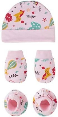 MEEOWMEE Supersoft Cap and booty,Mitten set for babies(Pink)
