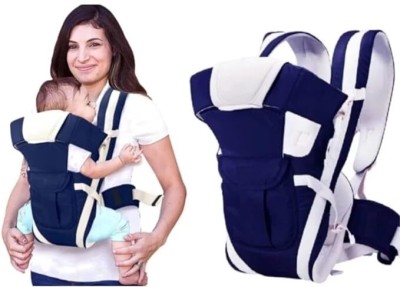 Driplock Comfortable Carrier Bag for 0-24 Months | Includes Waist Belt and Head Support Baby Carrier(Navy Blue, Front Carry facing in)