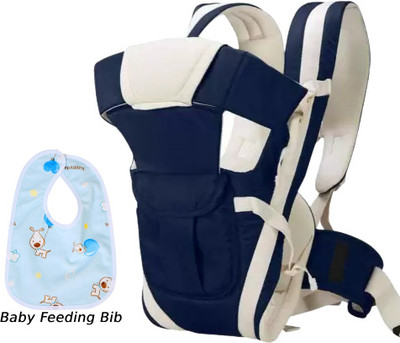 Millionminds Baby Carrier Bag with 4-in-1 Positions for 0 to 3 Year Baby & Feeding Bib/Apron(Multicolor)
