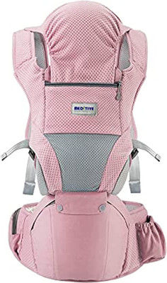 MEDITIVE Baby Carrier with Detachable Hip Seat Ergonomically Designed 0-36 Months Baby Carrier Pink Hip Carry