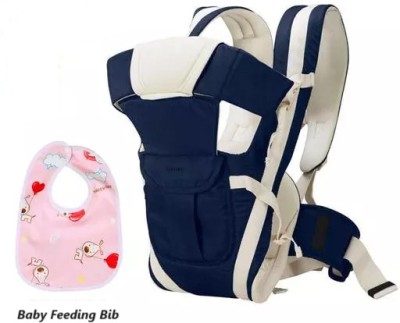 Millionminds Baby Carrier Bag with 4-in-1 Positions for 0 to 3 Year Baby & Feeding Bib/Apron Baby Carrier(Multicolor, Front Carry facing in)