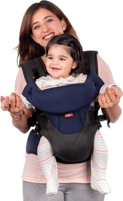 MYLO Baby Carrier Bag for 0 to 3 Years | 4 Carrying Positions | Travel Friendly Baby Carrier(Navy Blue & Black, Front Carry facing in)