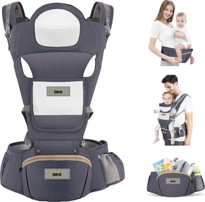 Golden Bee Baby carrier with Hip seat ,Multi carry Position,Ergonomic design( 4-36 months) Baby Carrier(Grey, Hip Carry)