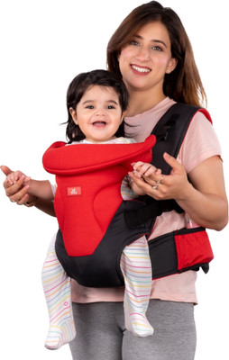 MYLO Baby Carrier Bag for 0 to 3 Years | 4 Carrying Positions | Travel Friendly Baby Carrier(Red & Black, Front Carry facing in)