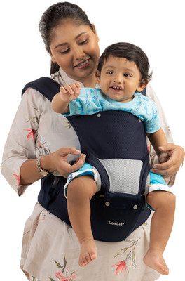 LuvLap Comfy Baby Carrier with Detachable Hip Seat (3 in 1) Baby Carrier(Blue, Front Carry facing in)