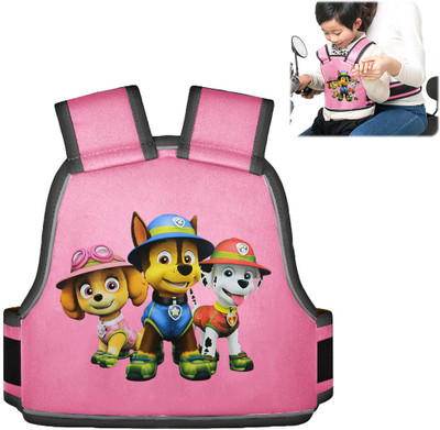 HANNEA Kids Safety Belt for Two Wheeler with Reflective Strips, Portable Seat Belt Baby Cuddler(Pink, Front Carry facing in)