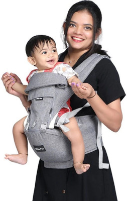 Little Pea Baby Carrier– Adjustable Hip Seat -6-36M | Detachable & Comfortable Up to 18kg Baby Carrier(Grey, Front carry facing out)