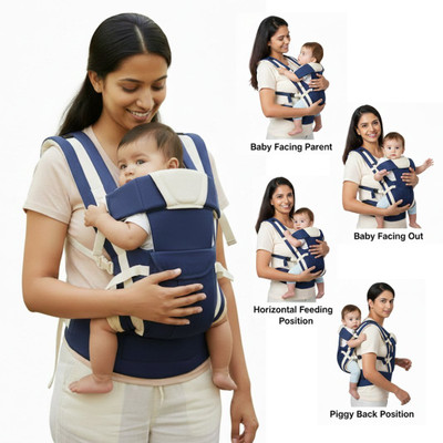 Lilnino 4-in-1 Multipurpose Baby Carrier for 0–24 Months with Adjustable Waist Belt Baby Carrier(Blue, Front carry facing out)