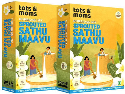 TOTS AND MOMS Sprouted Sathu Maavu Porridge Mix | Protein & Healthy Fat for Baby Weight Gain Cereal(400 g, Pack of 2, 8+ Months)
