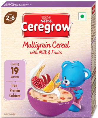 Nestle Ceregrow Multigrain Cereal with Milk & Fruits | With Iron, Protein, Calcium Cereal(300 g, 24+ Months) Nestle Ceregrow Multigrain Cereal with Milk & Fruits | With Iron, Protein, Calcium Cereal(300 g, 24+ Months)