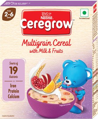 Nestle Ceregrow Multigrain Cereal with Milk & Fruits | With Iron, Protein, Calcium Cereal(300 g, 24+ Months)