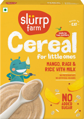 Slurrp Farm No Added Sugar Ragi Mango | Mildly Sweetened with Date Powder Instant Cereal(200 g, 6+ Months)
