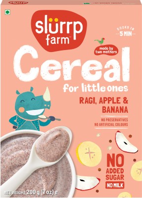 Slurrp Farm No Added Sugar Ragi & Apple, with No Preservatives Instant Cereal(200 g, 24+ Months)