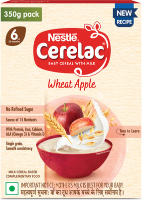 Nestle Cerelac Wheat Apple Baby cereal Cereal(350 g, 24+ Months)