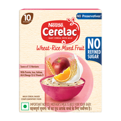 Cerelac Wheat Rice Mixed Fruit Baby Food Cereal, No Refined Sugar & No Preservatives Cereal(300 g, 10+ Months)