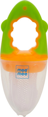 MeeMee Baby Pacifier Fruit & Food Nibbler With Extra Mesh, BPA Free Pacifier Soother,(Orange_Green)