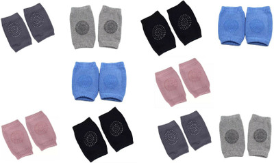 eComKaaj Imported Baby Infant Toddler Knee Elbow Pads Anti-Skid Crawling Soft Pads 10Pair Multicolor Baby Knee Pads(Silicon Dots)