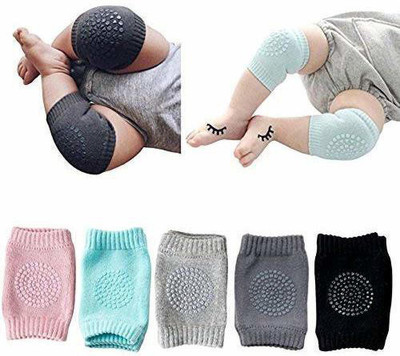 J M FASHION Baby Knee Pads for Kids Safety Crawling, Anti-Slip Padded Stretchable Elastic Elbow Safety Leg Warmer Knee Support Protector Grey Baby Knee Pads(Cotton Soft Breathable Comfortable Knee Cap Elbow Safety Leg Warmer Knee Support Protector)