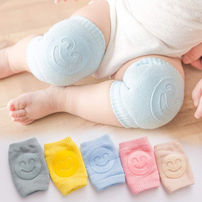Acormek Set of 2Pair Baby Knee Pads for Cotton Soft Breathable /(Smiley) Multocolor Baby Knee Pads(Smily)