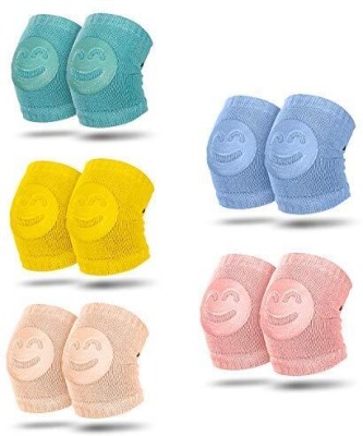 Silencio Set of 2 Pairs Smiley Baby Knee Pads for Crawling, Anti-Slip Stretchable Knee Multicolor Baby Knee Pads(Comfortable)