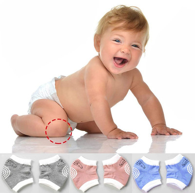 4MYL 2 Pair Baby Knee & Elbow Pads for Crawling, Comfortable Cotton Knee Protector Multicolor Baby Knee Pads(Dotted)