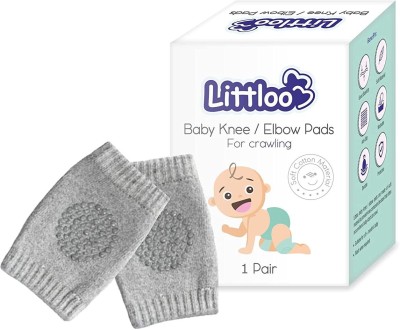 Littloo Knee Protector & Elbow Pads PO-2 Grey Baby Knee Pads(Simple soft Cotton)