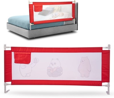 MOHAK Foldable Safeguard Bed Rails Single Side Bed for Newborn Toddler Kids 150x63 cm(Red)