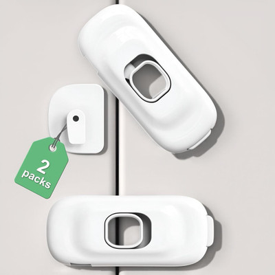 ClickFit (2 pcs) Baby Safety Cabinet Locks | 360° Rotating Child Proof Drawer Lock(White)