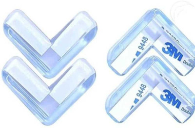 DHASRAM Baby Proofing Edge/Corner Guards/Corner Protectors for Table,Bed-4 Counts(White)
