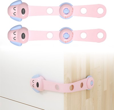 Bembika Furniture Safety Locks For Kids Child Safety Lock Adjustable Lock Pink - 2 Pcs(Silver)